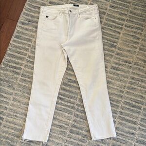 Ag Adriano Goldschmied White Straight Leg Jeans